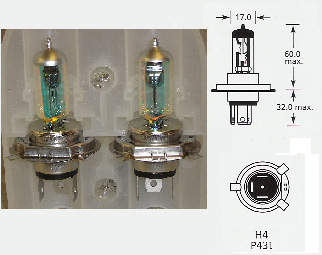 Power White 60/55w H4 P43t